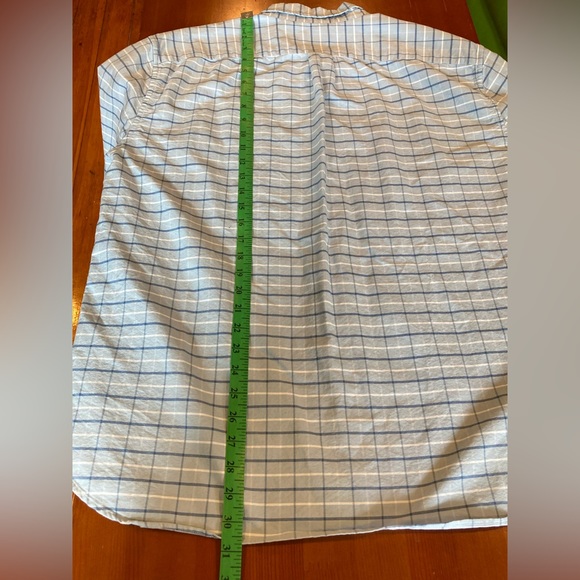 J Crew Flex Oxford Blue Check Slim Fit Shirt Size XXL Long Sleeve Flannel - Picture 7 of 8